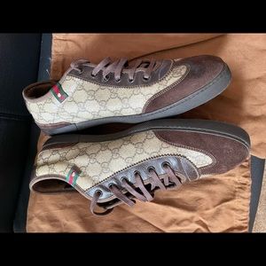 Gucci authentic sneakers great condition brown suede toebox and monogram size 12